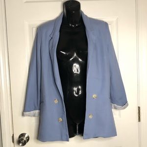 Jules & Leopold Blazer jacket color Blue solid jacket/coat size Small Petite